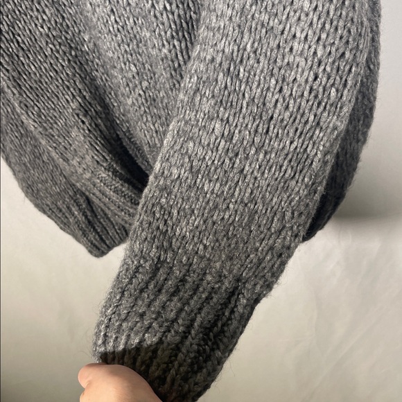 FRNCH PARIS GRAY MITCHELL KNIT SWEATER MADE IN ITALY MOHAIR WOOL SMALL/MEDIUM - Picture 5 of 6